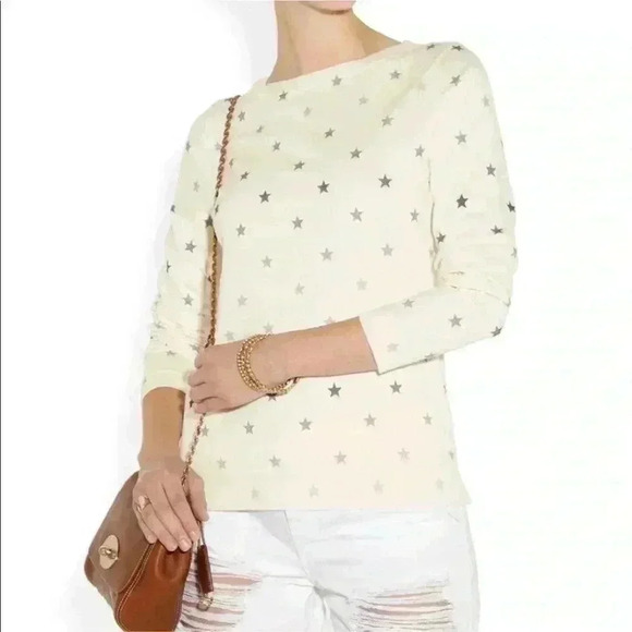 Mih Jeans Star Print Long Sleeve Top Shirt Cotton - Picture 1 of 11